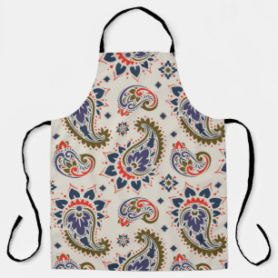 Seamless paisley pattern apron