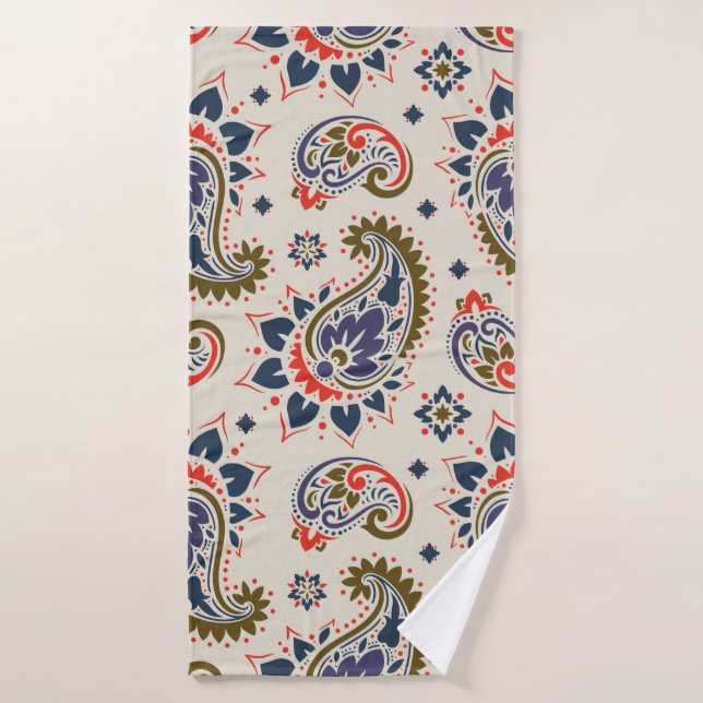 Seamless paisley pattern bath towel (Bath Towel)