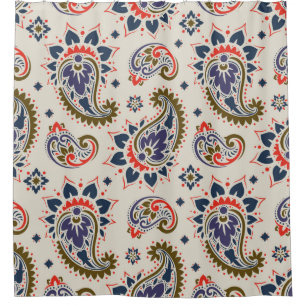 Seamless paisley pattern shower curtain