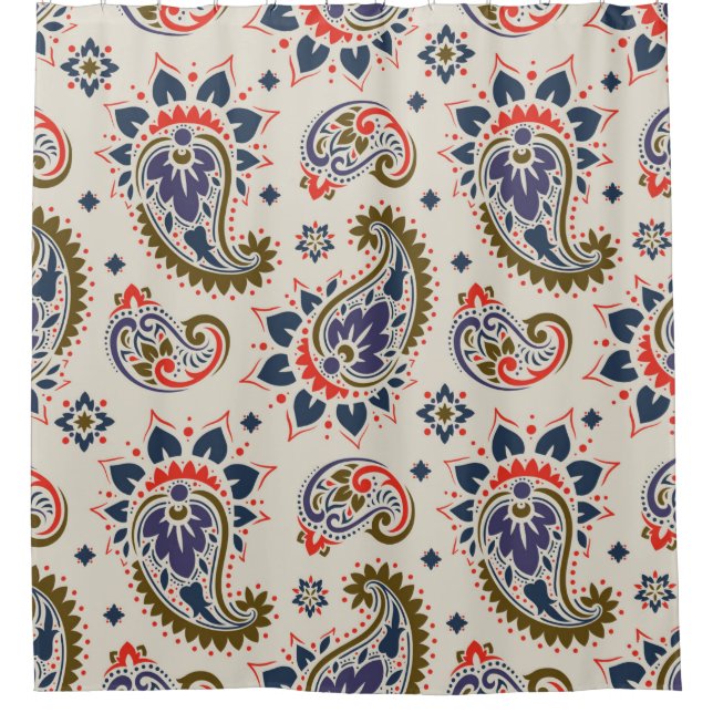 Seamless paisley pattern shower curtain (Front)