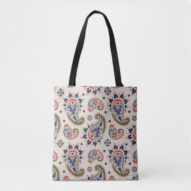 Seamless paisley pattern tote bag (Front)