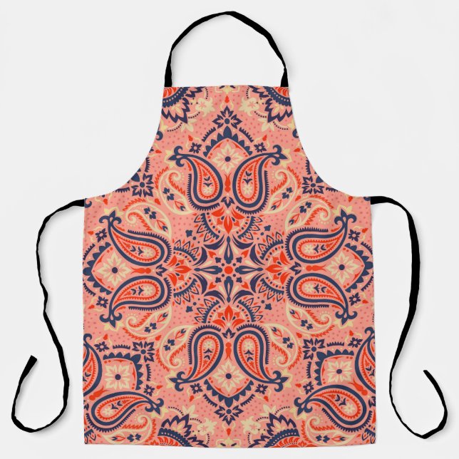 Seamless paisley: vintage pattern design. apron (Front)
