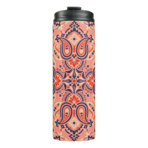 Seamless paisley: vintage pattern design. thermal tumbler