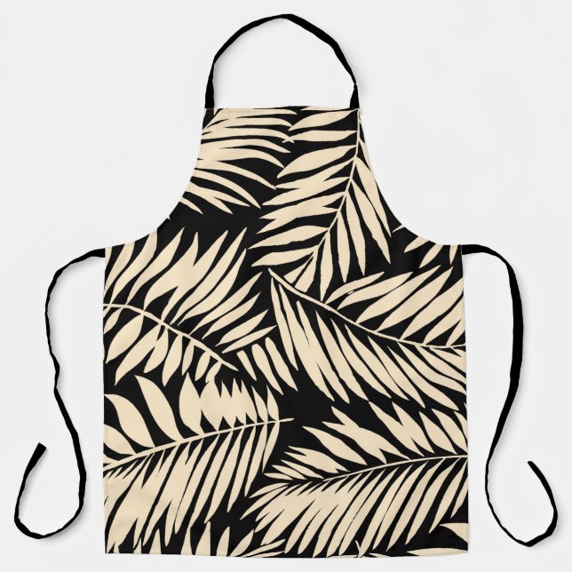 Seamless Palm Leaf Pattern in  Apron (Front)