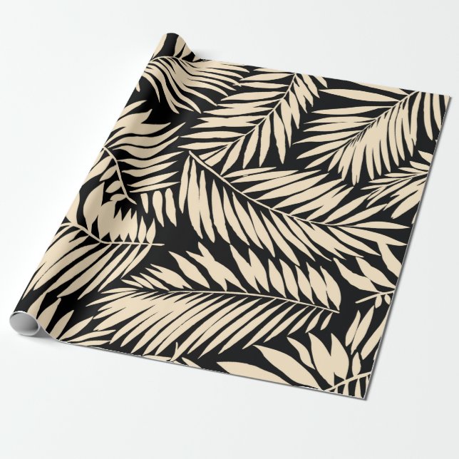 Seamless Palm Leaf Pattern in  Wrapping Paper (Unrolled)