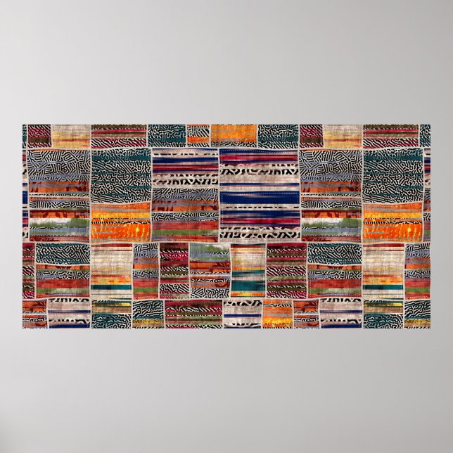 Seamless patchwork collage mix quilt pattern print (Front)