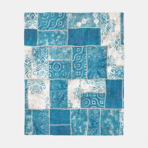 Seamless patchwork collage mix quilt pattern print fleece blanket