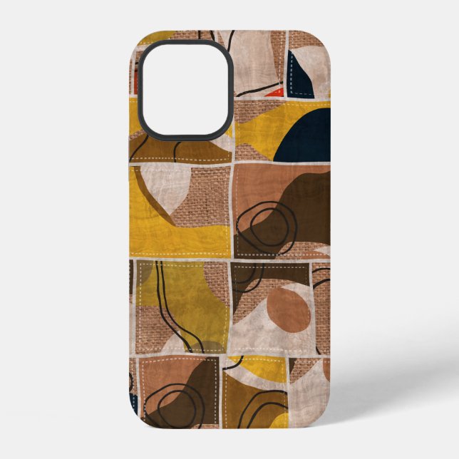 Seamless patchwork collage mix quilt pattern print iPhone case (Back)