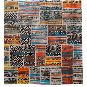 Seamless patchwork collage mix quilt pattern print shower curtain