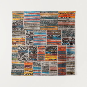 Seamless patchwork collage mix quilt pattern print tapestry