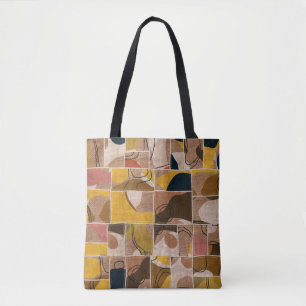 Seamless patchwork collage mix quilt pattern print tote bag