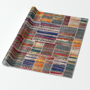 Seamless patchwork collage mix quilt pattern print wrapping paper