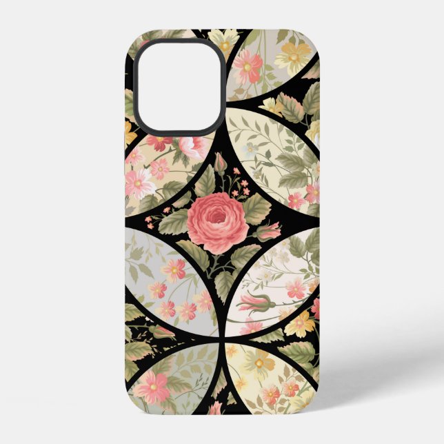 seamless patchwork floral pattern iPhone case (Back)