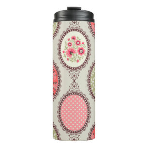 Seamless Patchwork floral vintage pattern. Vintage Thermal Tumbler