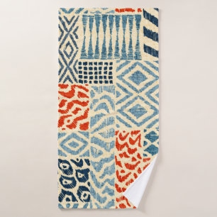 Seamless patchwork pattern. A collection of hand-d Bath Towel