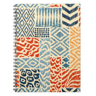 Seamless patchwork pattern. A collection of hand-d Notebook