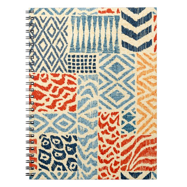 Seamless patchwork pattern. A collection of hand-d Notebook (Front)