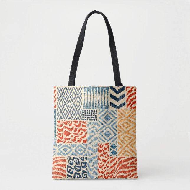 Seamless patchwork pattern. A collection of hand-d Tote Bag (Front)