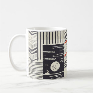 Seamless patchwork pattern from abstract doodles. coffee mug