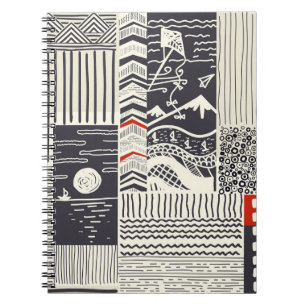 Seamless patchwork pattern from abstract doodles.  notebook