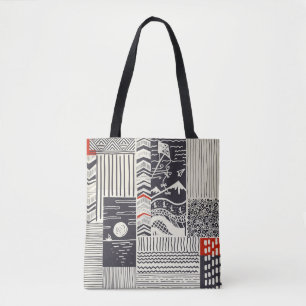 Seamless patchwork pattern from abstract doodles. tote bag