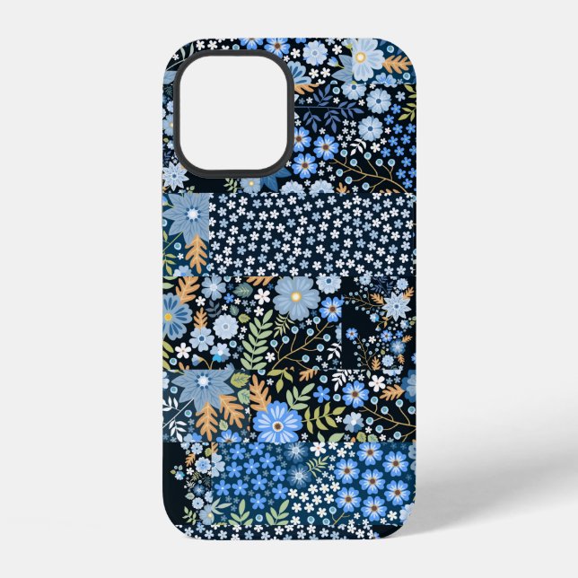 Seamless patchwork pattern from different fabrics  iPhone case (Back)