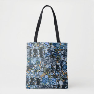 Seamless patchwork pattern from different fabrics  tote bag