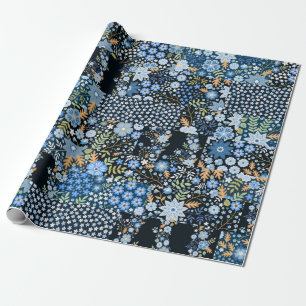 Seamless patchwork pattern from different fabrics wrapping paper