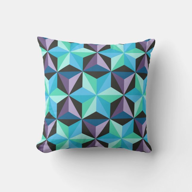 Seamless patchwork pattern with stars. Abstract ge Cushion (Front)
