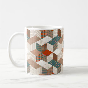 Seamless patchwork pattern with stars. vintage bac coffee mug
