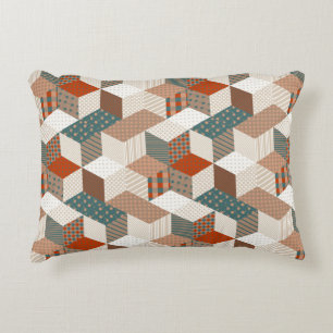 Seamless patchwork pattern with stars. vintage bac decorative cushion