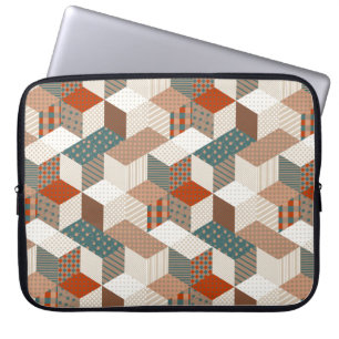Seamless patchwork pattern with stars. vintage bac laptop sleeve