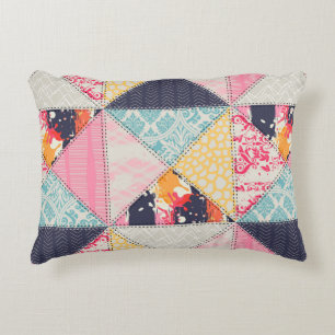 Seamless Patchwork style pattern.  Decorative Cushion
