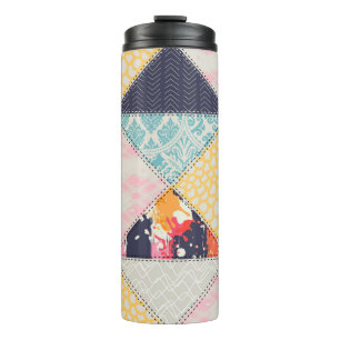 Seamless Patchwork style pattern. Thermal Tumbler