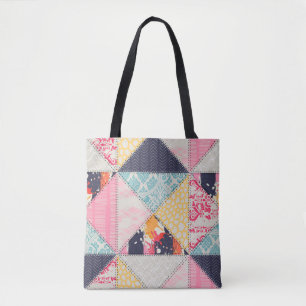 Seamless Patchwork style pattern. Tote Bag
