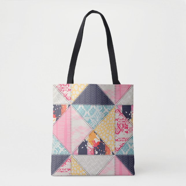 Seamless Patchwork style pattern.  Tote Bag (Front)