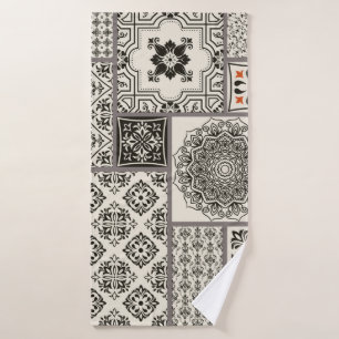 Seamless patchwork tile with Islam, Arabic, Indian Bath Towel