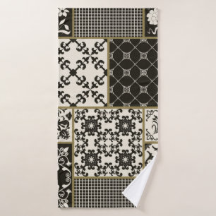Seamless patchwork tile with Islam, Arabic, Indian Bath Towel