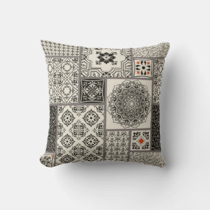 Seamless patchwork tile with Islam, Arabic, Indian Cushion