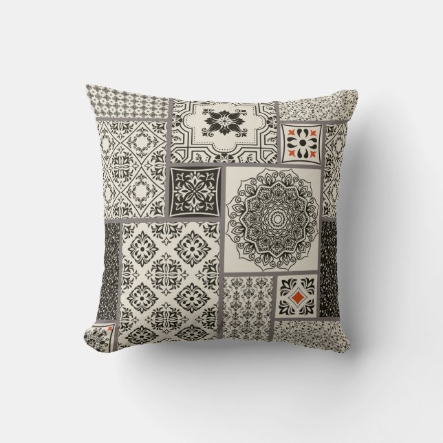 Seamless patchwork tile with Islam, Arabic, Indian Cushion (Front)