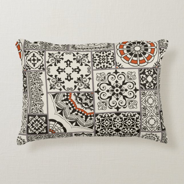 Seamless patchwork tile with Islam, Arabic, Indian Decorative Cushion (Front)