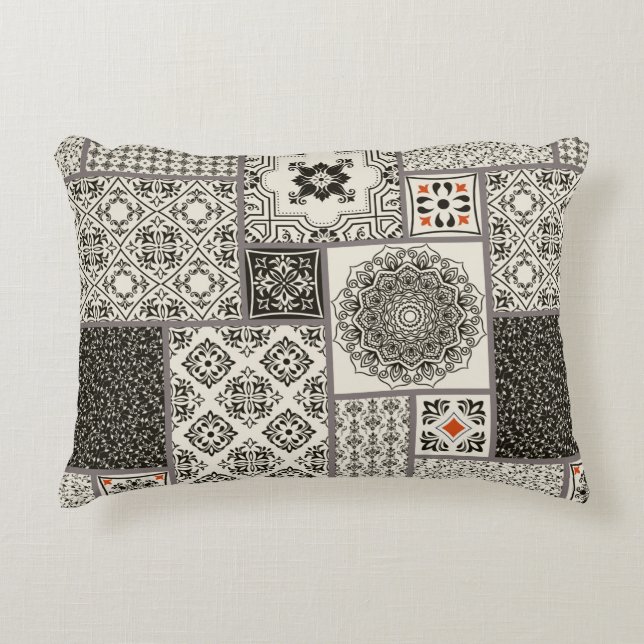 Seamless patchwork tile with Islam, Arabic, Indian Decorative Cushion (Front)
