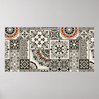 Seamless patchwork tile with Islam, Arabic, Indian Poster