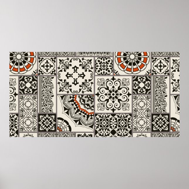Seamless patchwork tile with Islam, Arabic, Indian Poster (Front)