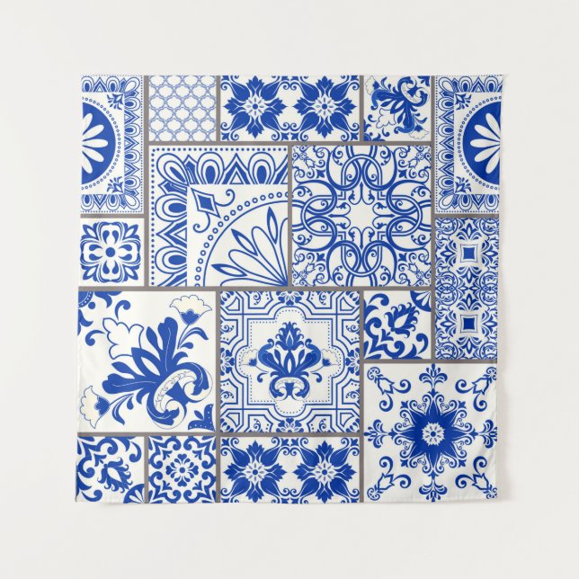 Seamless patchwork tile with Victorian motives. Ma Tapestry (Front)