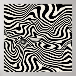 seamless pattern. Abstract striped texture with b Poster