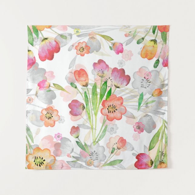 seamless pattern abstracts floral composition tuli tapestry (Front)