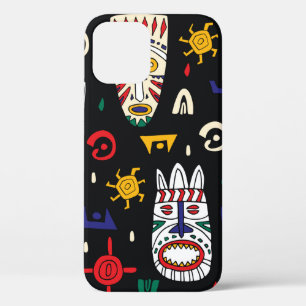 Seamless pattern african tribal masks iPhone 12 case