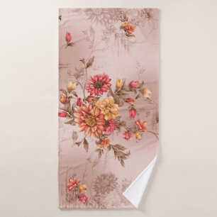 seamless pattern and flower with backgroundart,flo bath towel