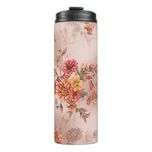 seamless pattern and flower with backgroundart,flo thermal tumbler